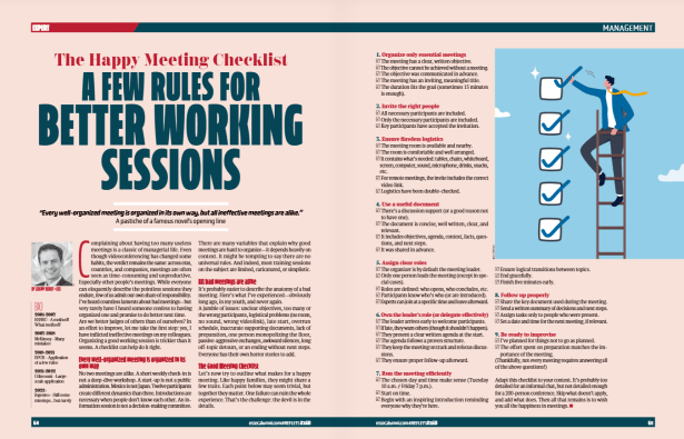 Checklist de la réunionite&nbsp;heureuse